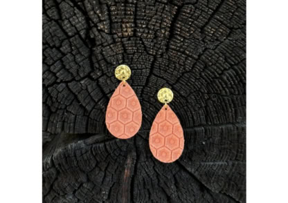 Ohrringe Leder Orange