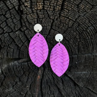 Ohrringe Leder Magenta