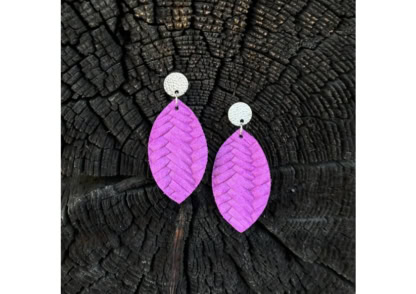 Ohrringe Leder Magenta