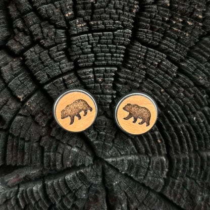 Ohrstecker Holz Bär