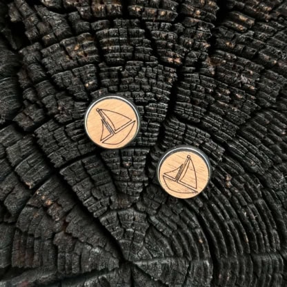Ohrstecker Segelboot Holz